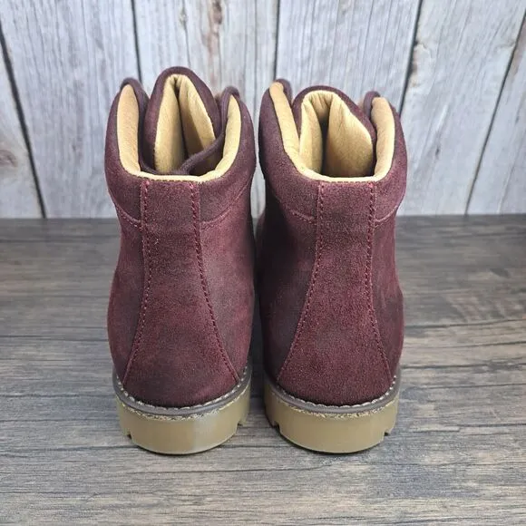 Birkenstock Jackson Hiker Leather Burgundy Lace Up Boots Women's Sz 6 N (NWT)