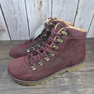 Birkenstock Jackson Hiker Leather Burgundy Lace Up Boots Women's Sz 6 N (NWT)
