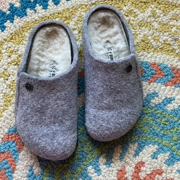 Birkenstock Kids Shearling Wool Slip on Shoes