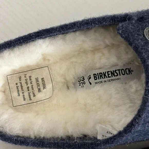 Birkenstock Zermatt Shearling Kids dark blue felt size 2