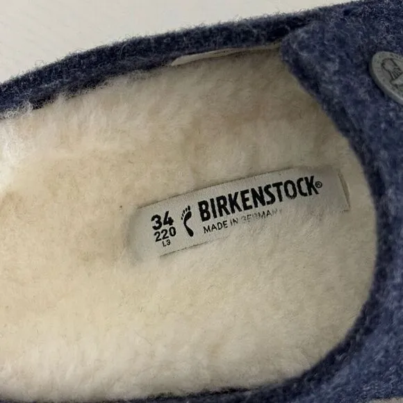 Birkenstock Zermatt Shearling Kids dark blue felt size 3