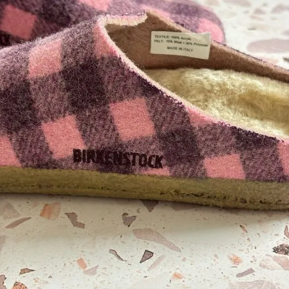 Birkenstock Zermatt Wool Felt/Shearling Dark Berry/Pink clogs shoes slippers new