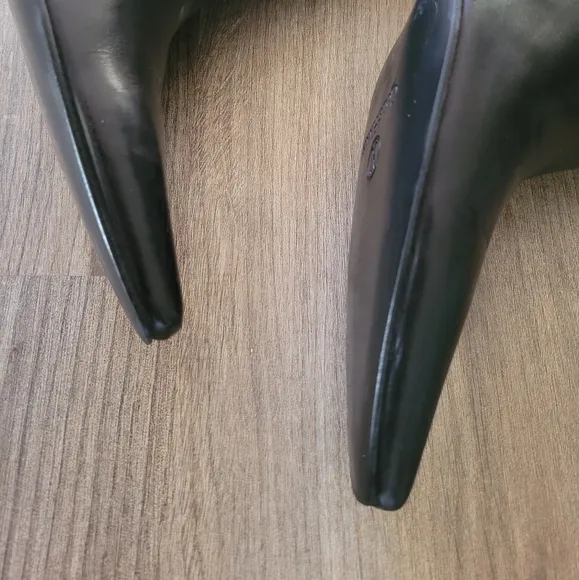 Black Leather Women's Short Boots