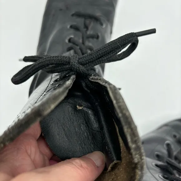 Black Military Leather PJ Combat Boots