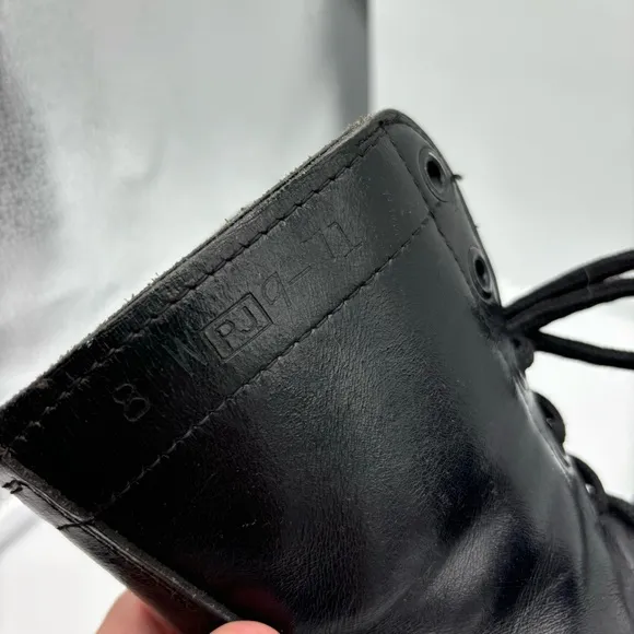 Black Military Leather PJ Combat Boots