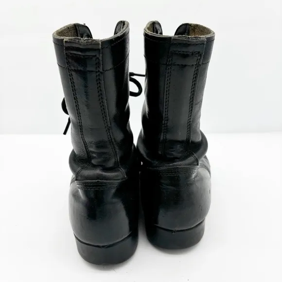 Black Military Leather PJ Combat Boots