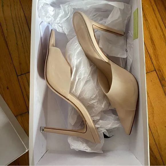 Black Suede Studio Revolve Bella High Heels Mules Blush shoes 6