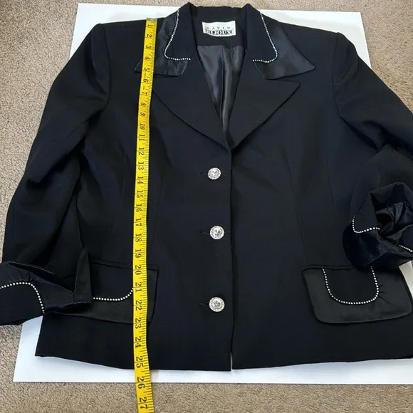 Black Suit Skirt Set With White Stones Details Size Large