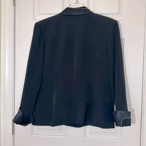 Black Suit Skirt Set With White Stones Details Size Large