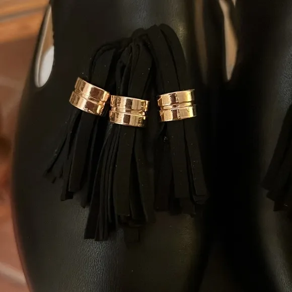 Black Tassel Slip-On Women's Shoes