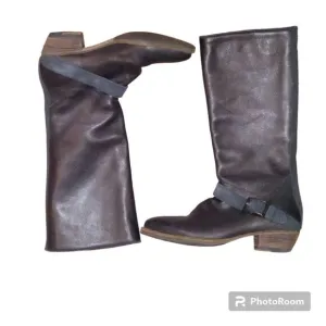 Blackstone Tall Black Heeled Zip Up Boots
