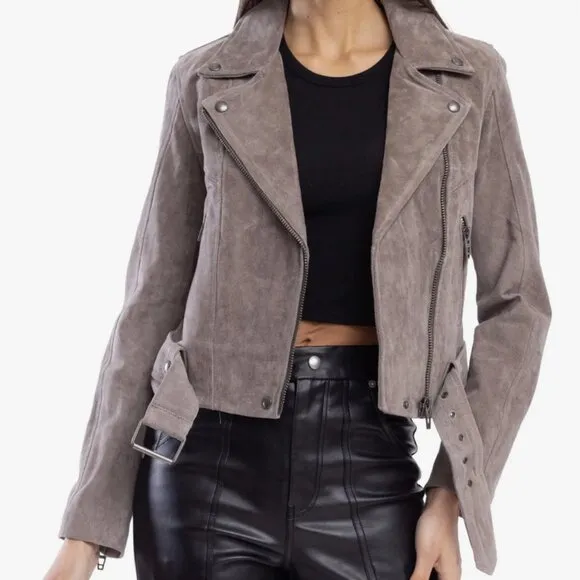 Blank NYC Suede Moto Jacket in the Rock The Boat