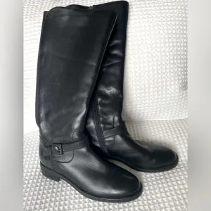 Blondo women's tall leather boots, low heel.