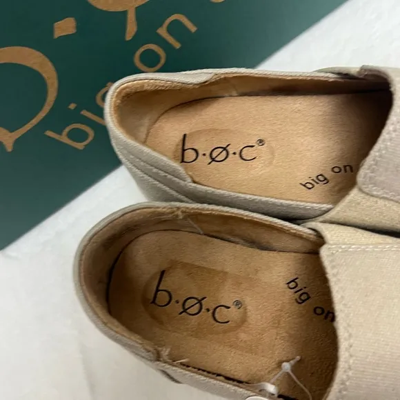 BOC Natural Canvas Seaham Lightweight Comfort Round-Toe Slip-On Shoes SZ 7.5