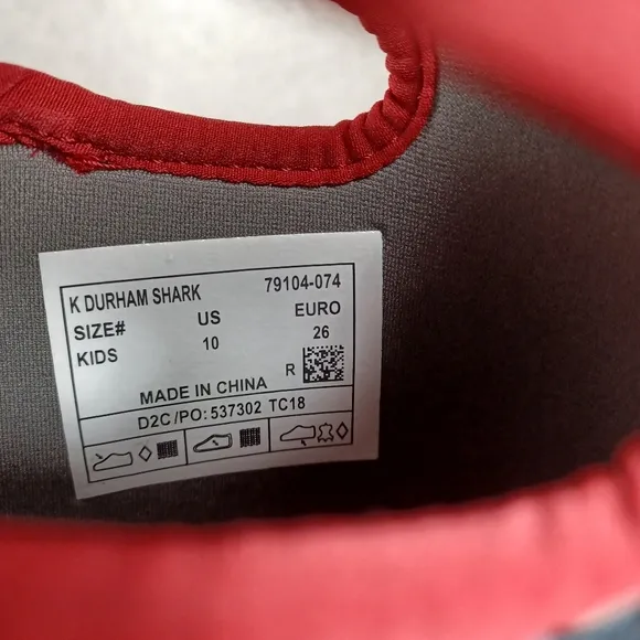 BOGS Boots Waterproof Durham Kids Shoes Gray Shark Print Sizes 10