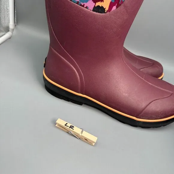 Bogs Classic II Ikat Women's 11 Burgundy Waterproof Winter Snow Boot Pull On