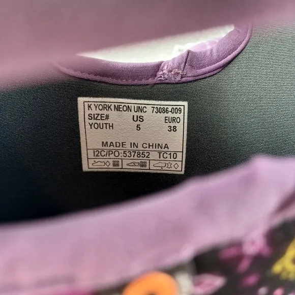 BOGS York Neon Unicorn Kids Black and Purple Rain Boots Shoes