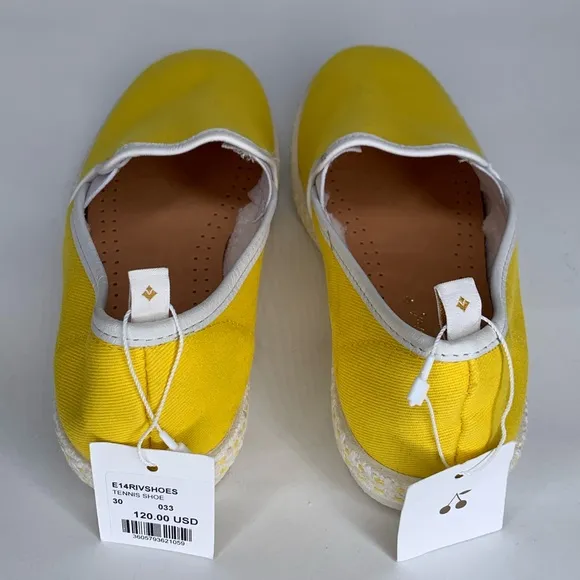 Bonpoint Rivieras Kid’s Yellow Canvas Tennis Shoes