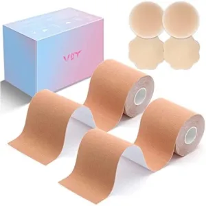 Boob Breast Lift Body Tape with Silicone Breast Petals Reusable Adhesive Bra
