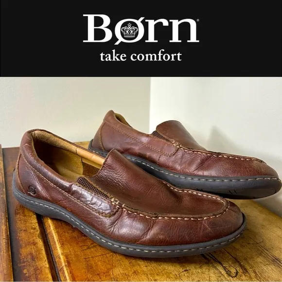 Born brown leather mens size 11.5 shoes, GUC