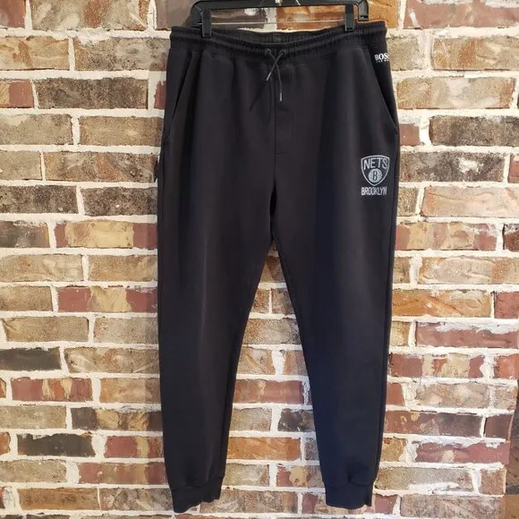 Boss Hugo Boss NBA Brooklyn Nets Athletic Sweat Warm Up Pants Men's Sz XL Black
