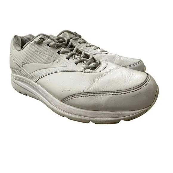 Brooks addiction walker White‎ Leather Walking Shoes Comfort Sneakers so 10.5 2E