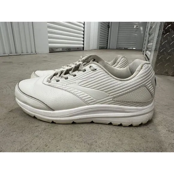 Brooks addiction walker White‎ Leather Walking Shoes Comfort Sneakers so 10.5 2E