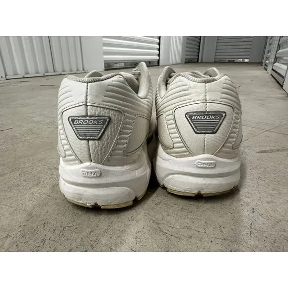 Brooks addiction walker White‎ Leather Walking Shoes Comfort Sneakers so 10.5 2E