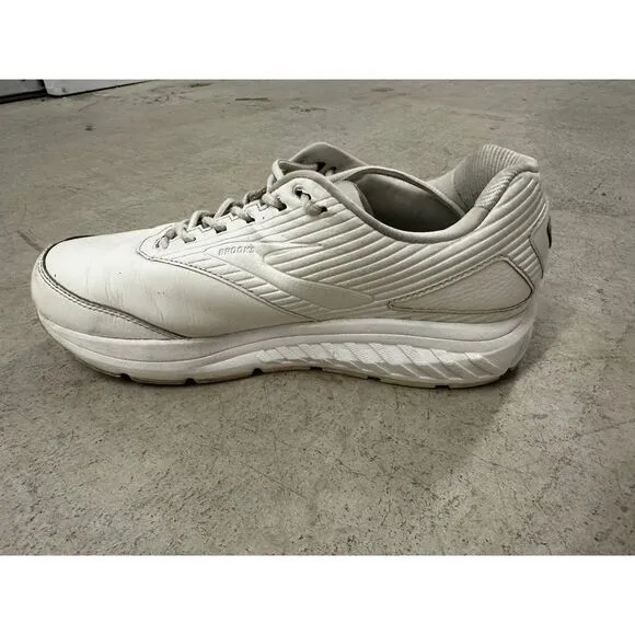 Brooks addiction walker White‎ Leather Walking Shoes Comfort Sneakers so 10.5 2E