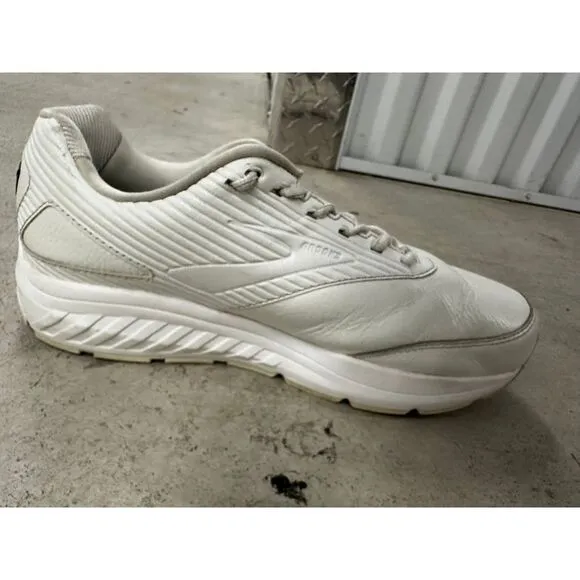 Brooks addiction walker White‎ Leather Walking Shoes Comfort Sneakers so 10.5 2E