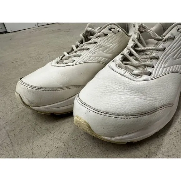 Brooks addiction walker White‎ Leather Walking Shoes Comfort Sneakers so 10.5 2E