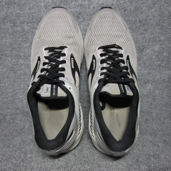 Brooks Adrenaline GTS 22 Running Shoes Gray Black Lace Up Men's Size 11