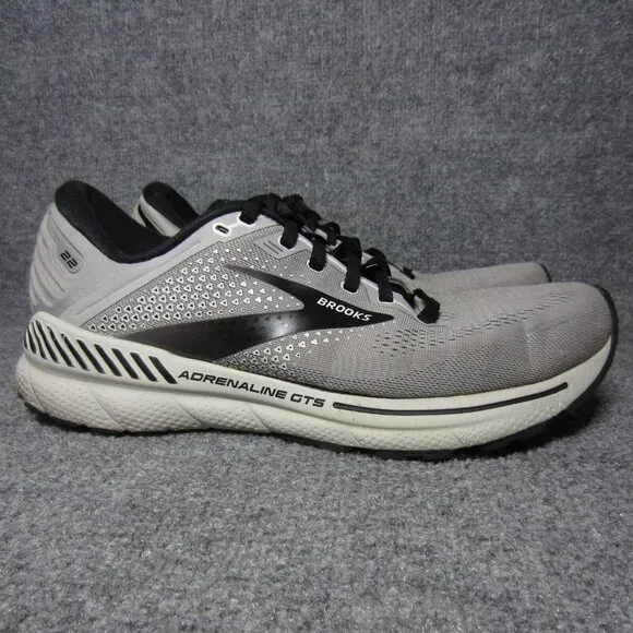 Brooks Adrenaline GTS 22 Running Shoes Gray Black Lace Up Men's Size 11