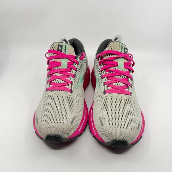 Brooks Ghost 14 Shoes Women Size 8 Gray/Pink Running Sneakers 120356-1B-024
