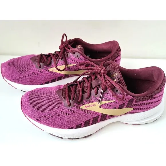 Brooks Launch 6 Magenta Gold Running Shoes Sneakers Womens Size US 8.5 EU 40 EUC