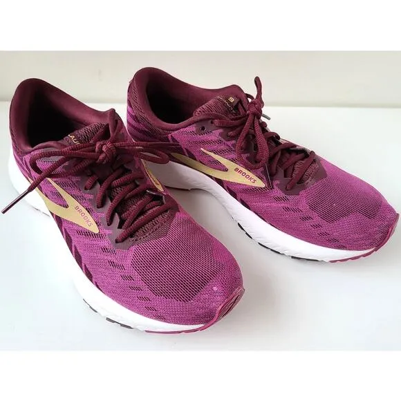 Brooks Launch 6 Magenta Gold Running Shoes Sneakers Womens Size US 8.5 EU 40 EUC