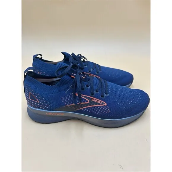 Brooks Levitate Stealthfit GTS 5 Men’s 9 Running Shoes Peacoat Titan Flame