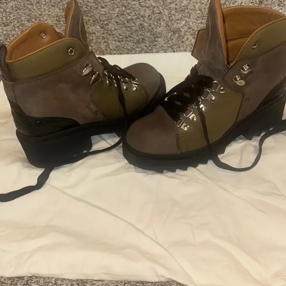 Brown &amp; Olive Green Combat &amp; Moto Boots