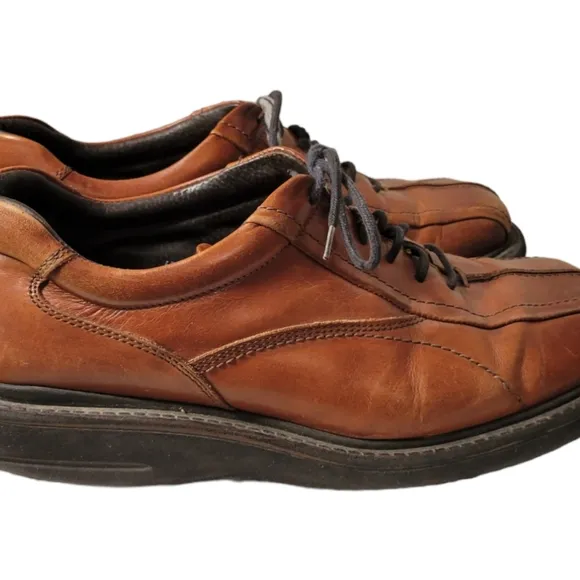 Brown Shoe Co Made In ITALY Genuine Leather Mens Brown Lace Up Shoes SZ 10 M