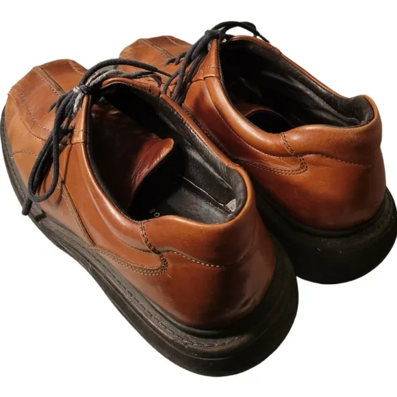 Brown Shoe Co Made In ITALY Genuine Leather Mens Brown Lace Up Shoes SZ 10 M