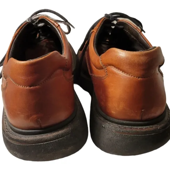 Brown Shoe Co Made In ITALY Genuine Leather Mens Brown Lace Up Shoes SZ 10 M
