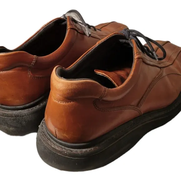 Brown Shoe Co Made In ITALY Genuine Leather Mens Brown Lace Up Shoes SZ 10 M