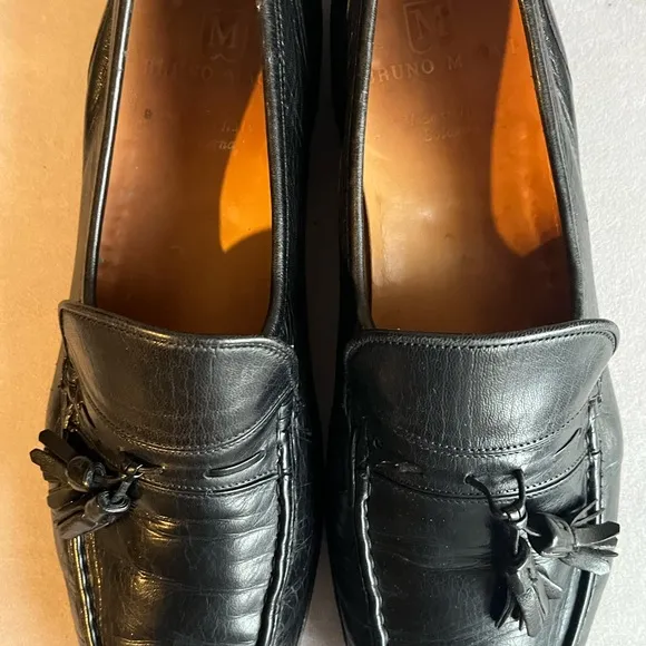 Bruno Magli Braxton Mens Black Leather Dress Shoe Loafers  10.5 perfect shape