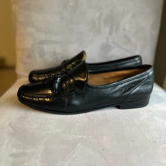 Bruno Magli Braxton Mens Black Leather Dress Shoe Loafers  10.5 perfect shape