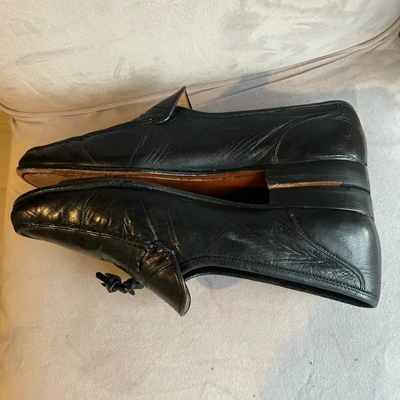 Bruno Magli Braxton Mens Black Leather Dress Shoe Loafers  10.5 perfect shape