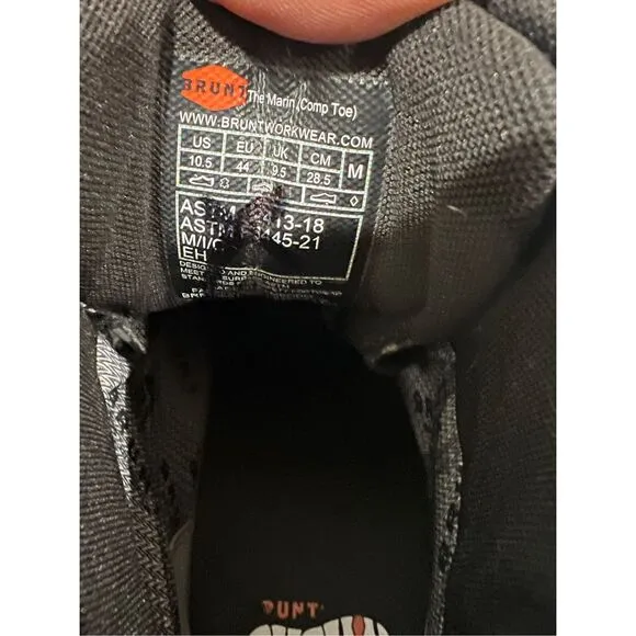 Brunt Marin Work Boot Men’s 10.5 Black 6” Comp Toe Waterproof Safety Great Cond