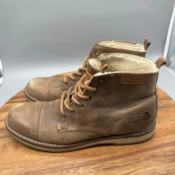 Bull Boxer Gelos Boots Mens Size 11 Brown Leather Chukka Military Cap Toe Ankle