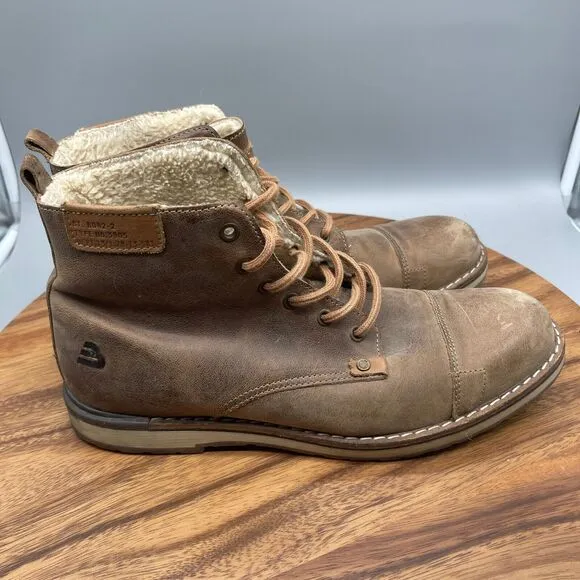 Bull Boxer Gelos Boots Mens Size 11 Brown Leather Chukka Military Cap Toe Ankle