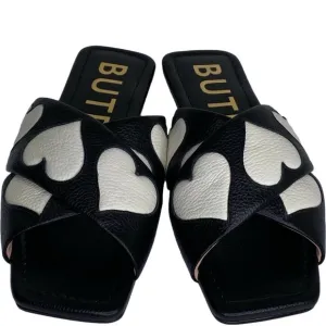 Butrich Collins Heart Sandals – Women’s Size 5.5 – Black – New Without Box