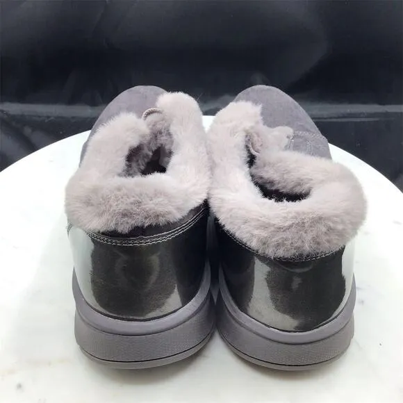 Bzees Women's Black Slip-On Comfort Shoes Size 8M Casual Faux Fur